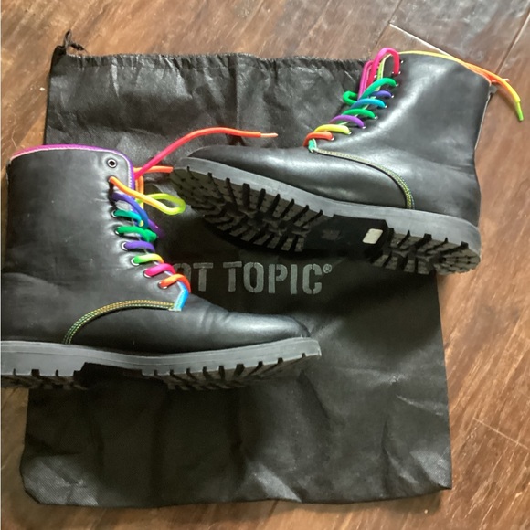 Rainbow Lace Combat Boots Size 10 - Picture 2 of 7